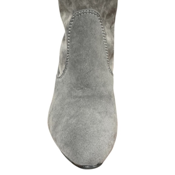 Women’s Faux Suede Gray/ Taupe Over-the-Knee Heeled Tall Boots Sz EU 39/ 8.5 US - Picture 9 of 13